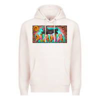Pale Pink mama with baby bear and leopard license plate Premium Hoodie - Artiststas