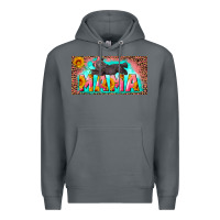 Rock mama with baby bear and leopard license plate Premium Hoodie - Artiststas