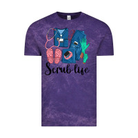 Cloud Purple Scrub Life Nurse Vintage Tee - LillyAllenDesigns