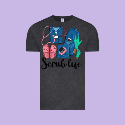 Scrub Life Nurse Vintage Tee Designed By Lillyallendesigns