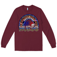 Burgundy american nurse Long Sleeve Tee - SublimationCraftShop