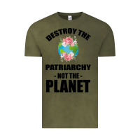 Vintage Olive Destroy the patriarchy not the planet Vintage Tee - Bettercallsaul