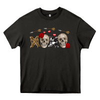 Asphalt Xoxo Valentine skulls Valentine's Day Heavy Core Tee - FaDigitalArtStudio