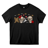 Black Xoxo Valentine skulls Valentine's Day Heavy Core Tee - FaDigitalArtStudio