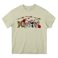 Mossy Xoxo Valentine skulls Valentine's Day Heavy Core Tee - FaDigitalArtStudio