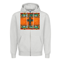 Dove Grey sunflowers cross aztec pattern Zipper Hoodie - Jasminsmagicworld