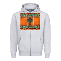 Heather Grey sunflowers cross aztec pattern Zipper Hoodie - Jasminsmagicworld