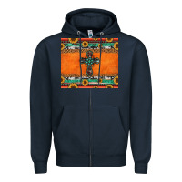 Navy sunflowers cross aztec pattern Zipper Hoodie - Jasminsmagicworld