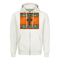 Oatmeal Heather sunflowers cross aztec pattern Zipper Hoodie - Jasminsmagicworld