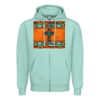 Seafoam sunflowers cross aztec pattern Zipper Hoodie - Jasminsmagicworld