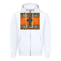 White sunflowers cross aztec pattern Zipper Hoodie - Jasminsmagicworld
