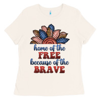 Bone home of the free because of the brave Ladies Tee - BundleAndBundleShop