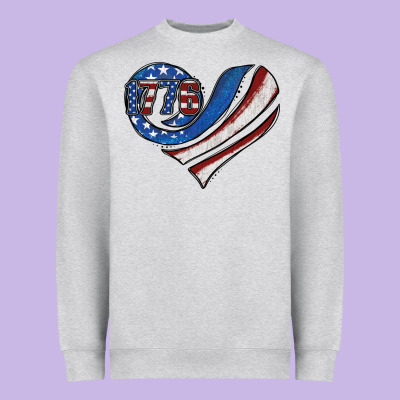 American Flag Heart Heavyweight Sweatshirt Designed By Jasminsmagicworld