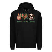 Black Peace Love St. Bernard Premium Hoodie - Jasminsmagicworld