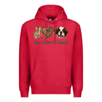 Cardinal Peace Love St. Bernard Premium Hoodie - Jasminsmagicworld