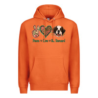 Carrot Peace Love St. Bernard Premium Hoodie - Jasminsmagicworld