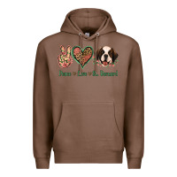Chestnut Peace Love St. Bernard Premium Hoodie - Jasminsmagicworld