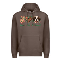 Coffee Peace Love St. Bernard Premium Hoodie - Jasminsmagicworld