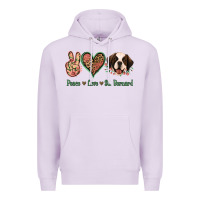 Lilac Peace Love St. Bernard Premium Hoodie - Jasminsmagicworld