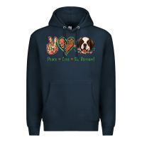Navy Peace Love St. Bernard Premium Hoodie - Jasminsmagicworld
