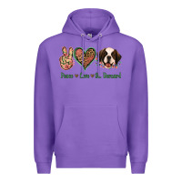 Purple Peace Love St. Bernard Premium Hoodie - Jasminsmagicworld