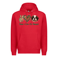 Red Peace Love St. Bernard Premium Hoodie - Jasminsmagicworld