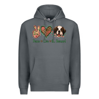 Rock Peace Love St. Bernard Premium Hoodie - Jasminsmagicworld