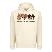 Sandshell Peace Love St. Bernard Premium Hoodie - Jasminsmagicworld