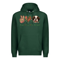 Sports Green Peace Love St. Bernard Premium Hoodie - Jasminsmagicworld