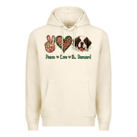 Tofu Peace Love St. Bernard Premium Hoodie - Jasminsmagicworld