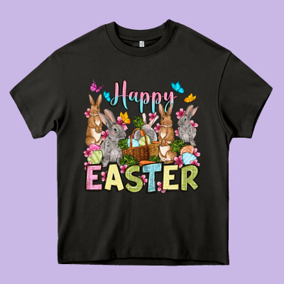Happy Easter Bunnys Heavy Core Tee Designed By Oliviacreatesart