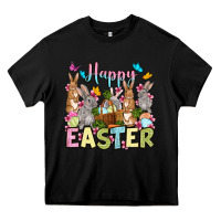 Black Happy Easter bunnys Heavy Core Tee - OliviaCreatesArt