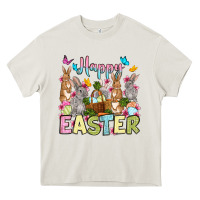 Cream Happy Easter bunnys Heavy Core Tee - OliviaCreatesArt