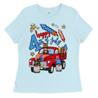 Baby Blue 4th of july truck  1 Ladies Tee - BundleAndBundleShop