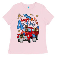 Bubblegum Pink 4th of july truck  1 Ladies Tee - BundleAndBundleShop