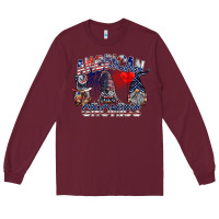 Burgundy amerikan gnomies Long Sleeve Tee - SublimationCraftShop