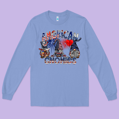 Amerikan Gnomies Long Sleeve Tee Designed By Sublimationcraftshop