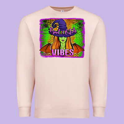 Bad Witch Vibes Premium Sweatshirt Designed By Jasminsmagicworld