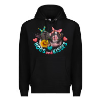 Black hogs and kisses pigs Premium Hoodie - Artiststas