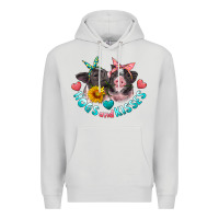 Dove Grey hogs and kisses pigs Premium Hoodie - Artiststas