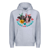Heather Grey hogs and kisses pigs Premium Hoodie - Artiststas