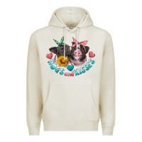 Oatmeal Heather hogs and kisses pigs Premium Hoodie - Artiststas