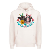 Pale Pink hogs and kisses pigs Premium Hoodie - Artiststas