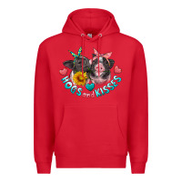 Red hogs and kisses pigs Premium Hoodie - Artiststas