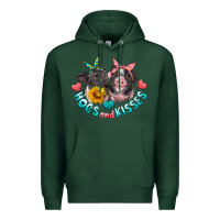 Sports Green hogs and kisses pigs Premium Hoodie - Artiststas