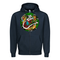 Navy Cowboy Christmas Zipper Hoodie - RanaPortraitStore