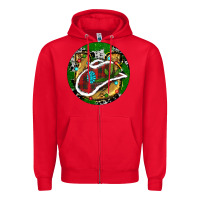 Red Cowboy Christmas Zipper Hoodie - RanaPortraitStore