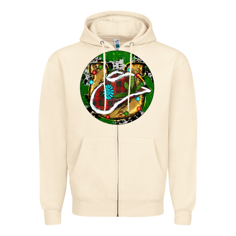 Cowboy Christmas Zipper Hoodie by RanaPortraitStore | Teevron