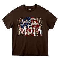 Chocolate Brown baseball mom Heavy Core Tee - Jasminsmagicworld
