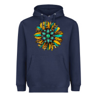 Navy turquoise leopard sunflower Heavyweight Hoodie - Jasminsmagicworld